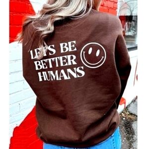 Cutting Creative BETTER HUMANS Crewneck Sweatshirt in Dark Brown